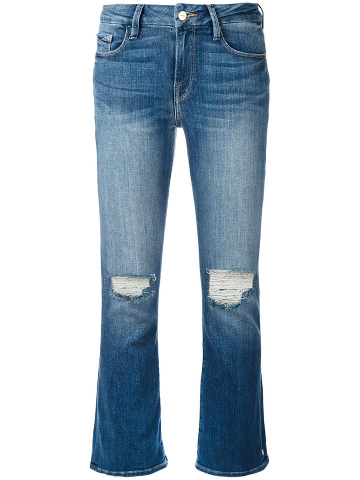 Frame Denim - Cropped Flared Denim Jeans - Women - Cotton/spandex/elastane/polyester - 28, Blue, Cotton/spandex/elastane/polyester