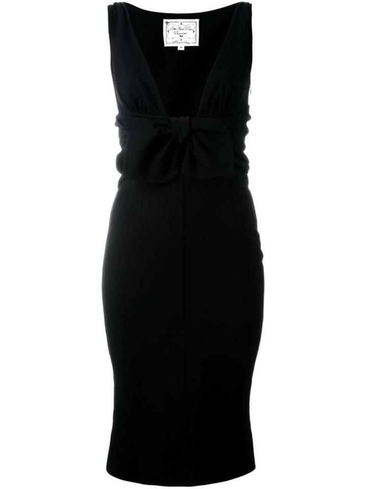 Dsquared2 Bow Detail Dress, Women's, Size: 38, Black, Spandex/elastane/virgin Wool
