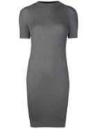 Vera Wang Ribbed Knit Mini Dress - Grey
