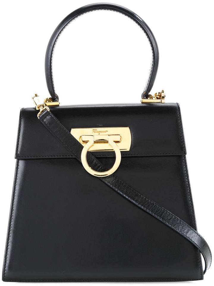 Ferragamo Vintage Gancini Two-way Bag, Women's, Black