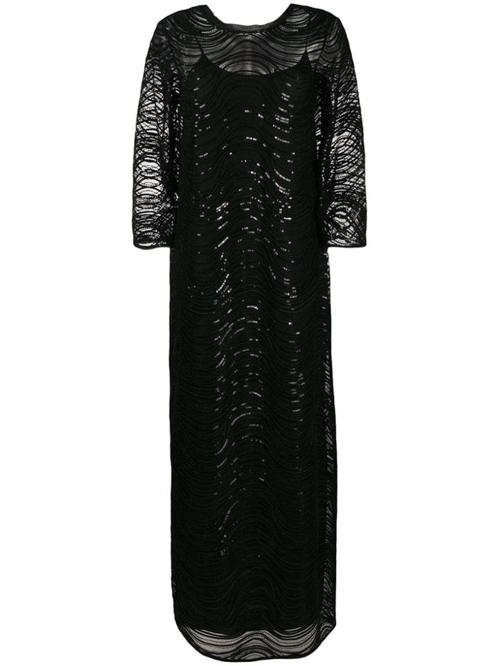 Emporio Armani Sequin-embellished Gown - Black