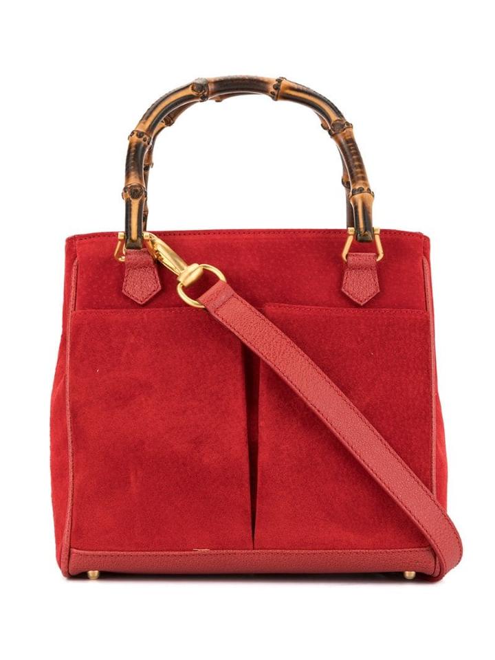 Gucci Pre-owned Bamboo Handle Tote - Red