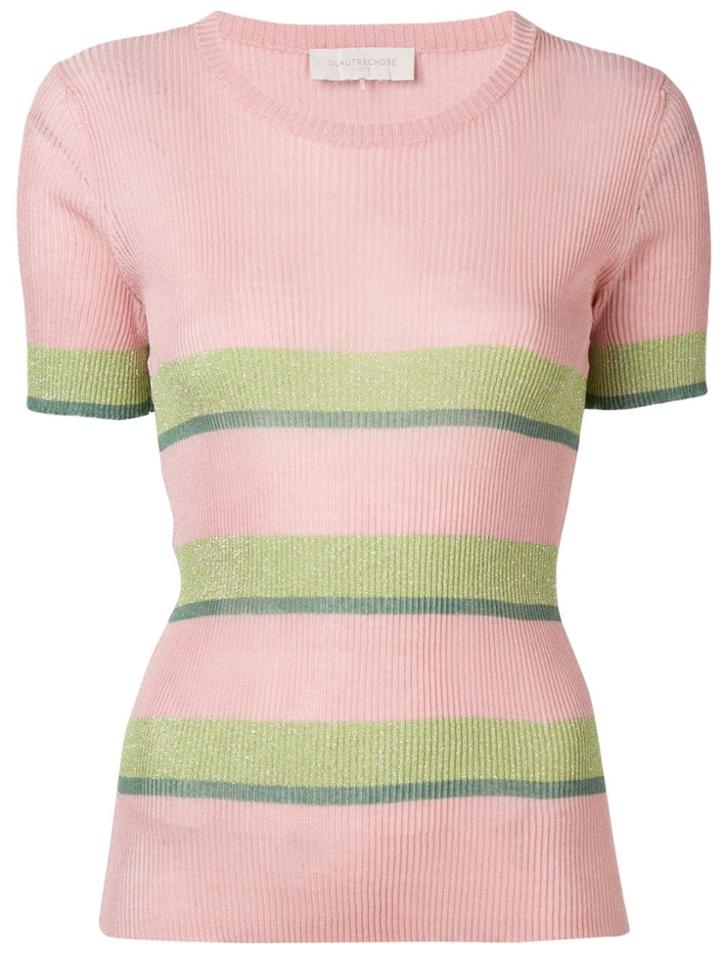 L'autre Chose Fitted Lurex T-shirt - Pink