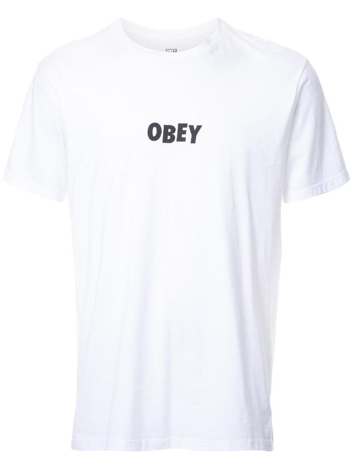 Obey Logo T-shirt, Men's, Size: Xl, White, Cotton