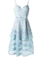 Self-portrait Lace Sheer Detailing Dress, Women's, Size: 12, Blue, Polyester/polyamide