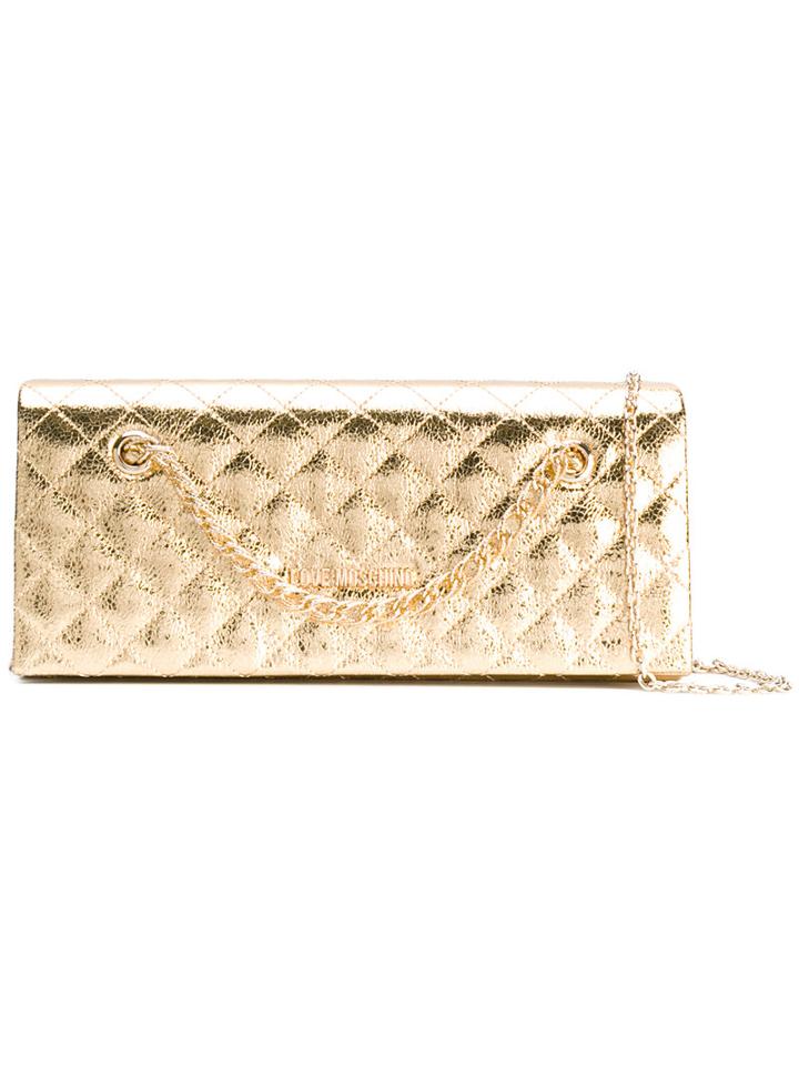 Love Moschino - Quilted Shoulder Bag - Women - Polyurethane/metal - One Size, Yellow/orange, Polyurethane/metal