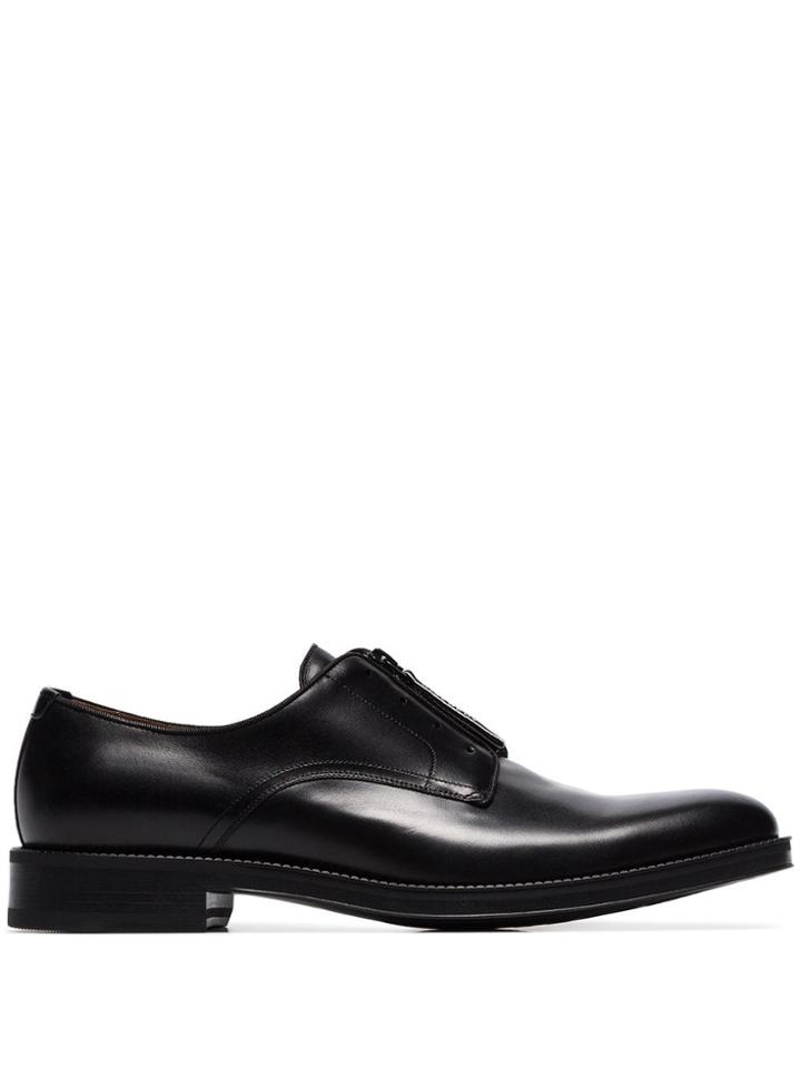 Givenchy Black Rider Logo Leather Derby Shoes