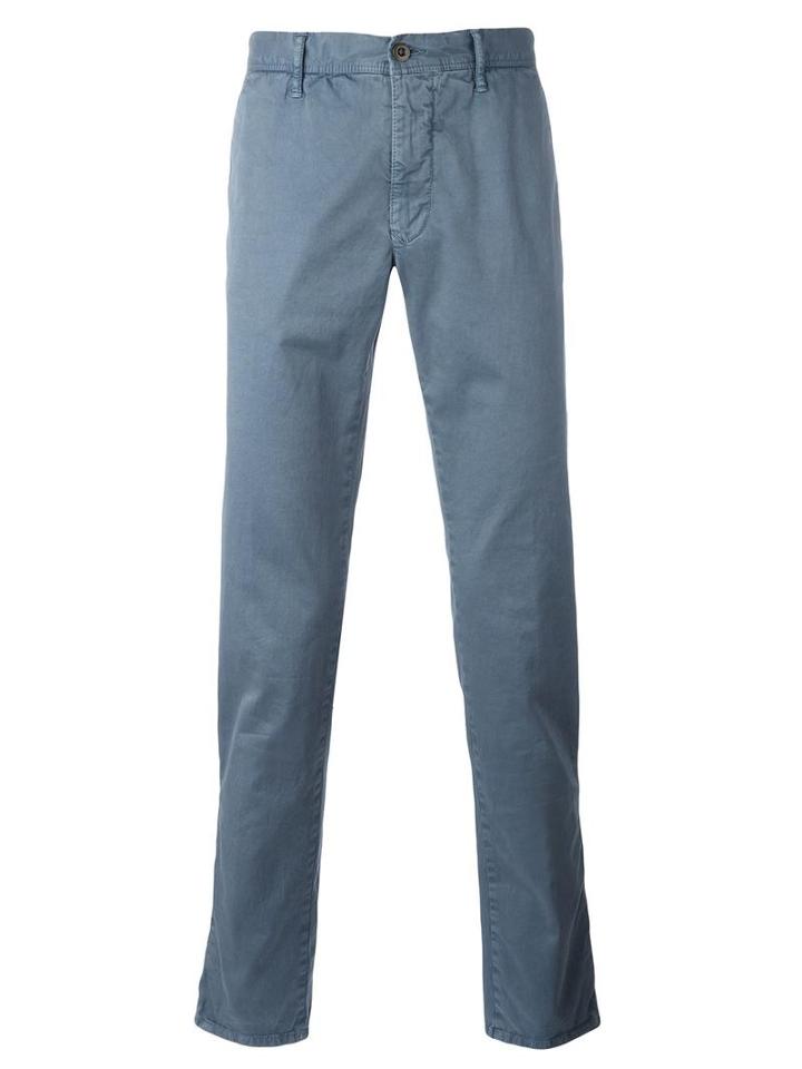 Incotex Classic Chinos, Size: 33, Blue, Cotton/spandex/elastane