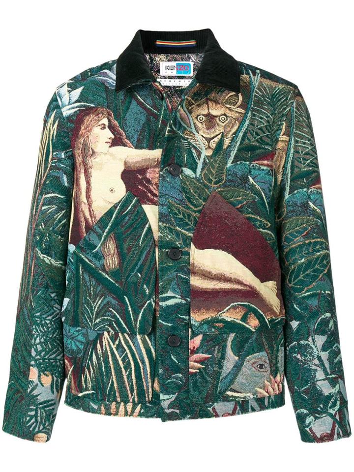 Kenzo Memento Jungle Print Jacquard Jacket - Green