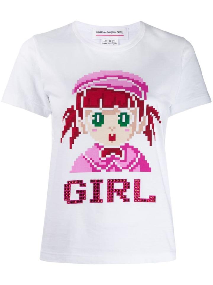 Comme Des Garçons Girl Girl Print T-shirt - White