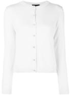 Boutique Moschino Classic Cardigan, Women's, Size: 44, White, Cotton/virgin Wool