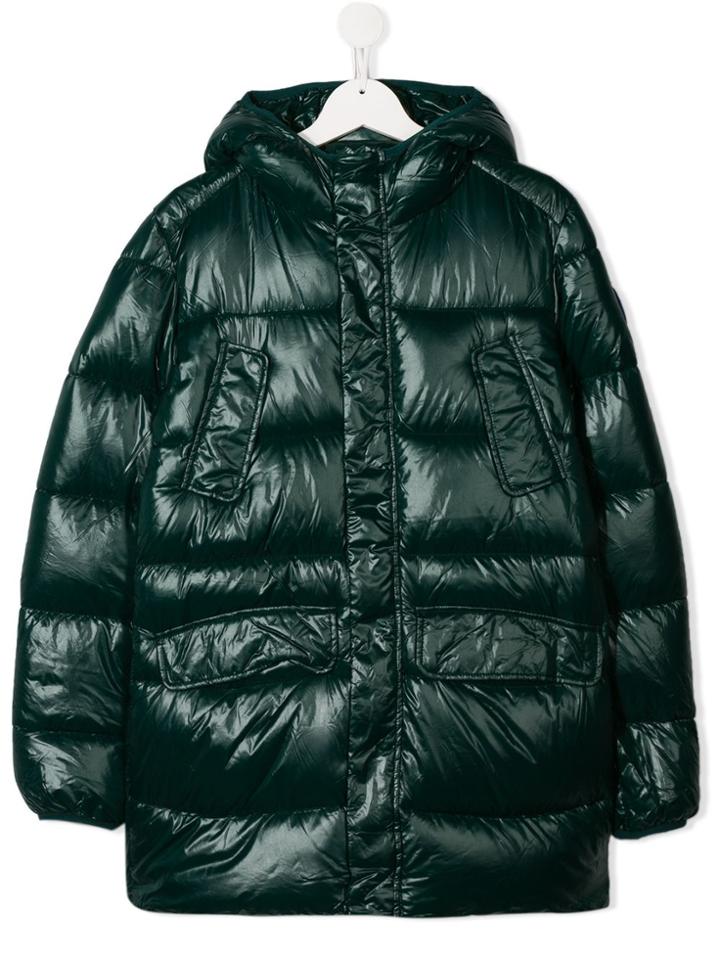 Save The Duck Kids Padded Midi Coat - Green