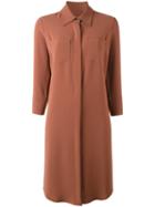 Alberto Biani Shirt Dress, Women's, Size: 44, Brown, Triacetate/polyester