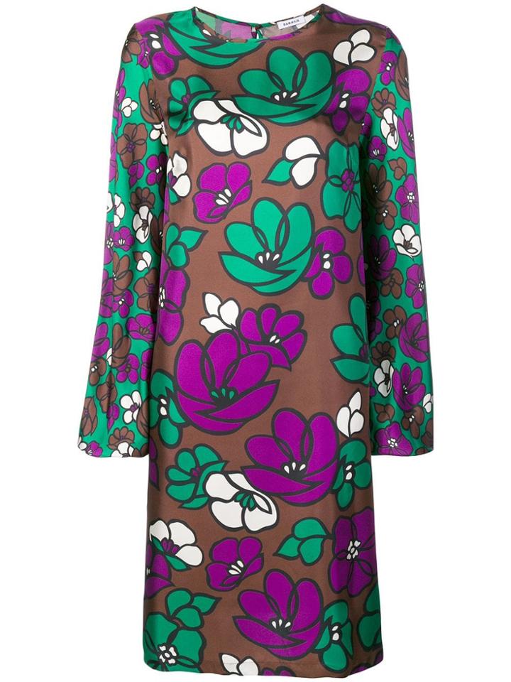 P.a.r.o.s.h. Floral Shift Dress - Brown