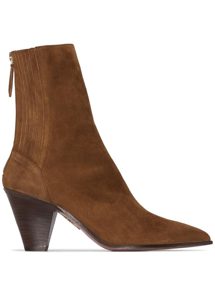 Aquazzura Saint Honore 70mm Ankle Boots - Brown