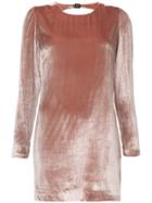 Fleur Du Mal Velvet Mini Dress - Nude & Neutrals