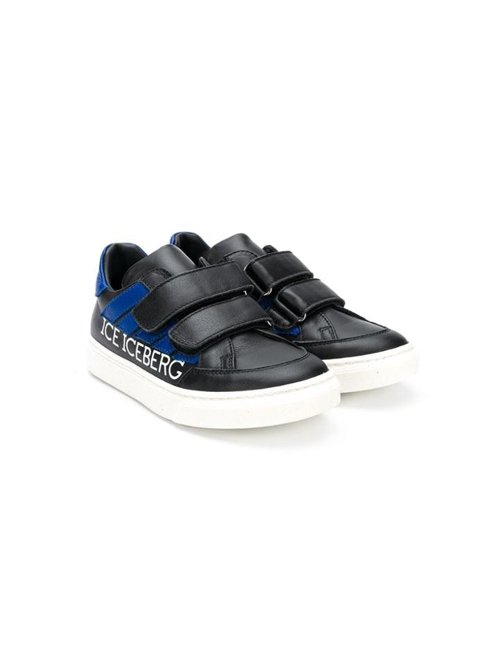 Iceberg Kids Teen Touch Strap Sneakers - Black