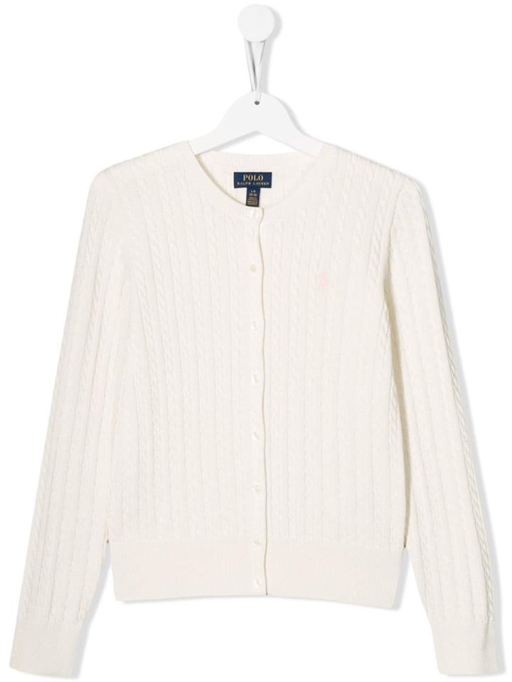 Ralph Lauren Kids Cable Knit Cardigan - White