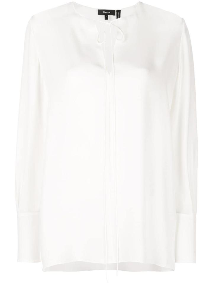 Theory Tie Fastening Blouse - White