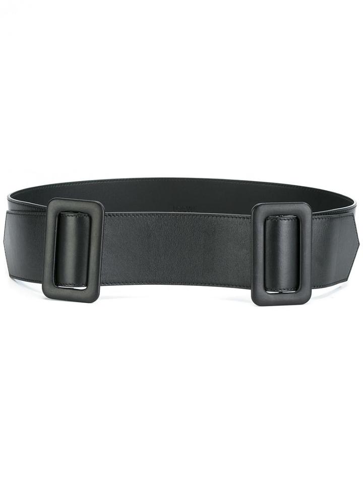 Loewe Double Buckles Belt, Women's, Size: 90, Black, Leather