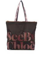 See By Chloé Logo Print Tote Bag - Black