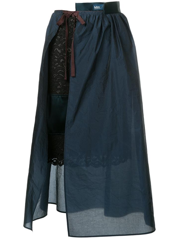 Kolor Layered Panelled Skirt - Blue