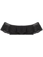 Jonathan Simkhai Crochet Ruffle Bikini Top - Black