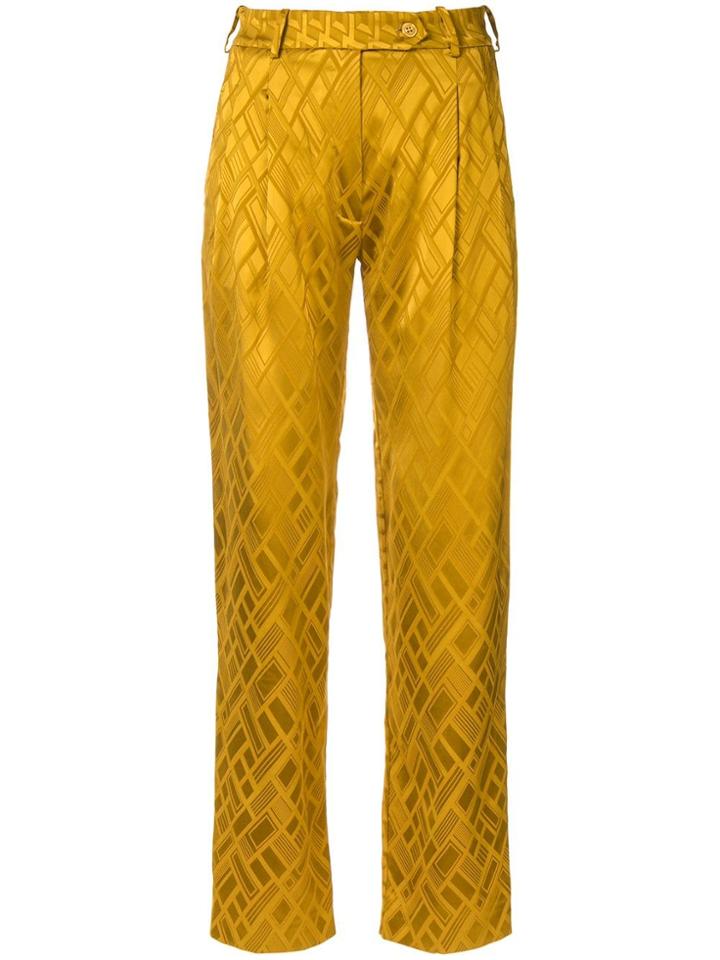 Layeur Printed Straight-leg Trousers - Yellow