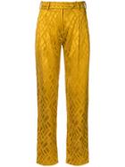 Layeur Printed Straight-leg Trousers - Yellow