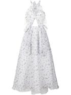 Rosie Assoulin Floral Print Flared Dress, Women's, Size: 8, White, Silk