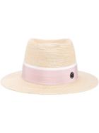 Maison Michel 'andre' Hat With Two-tone Grosgrain Band - Nude &