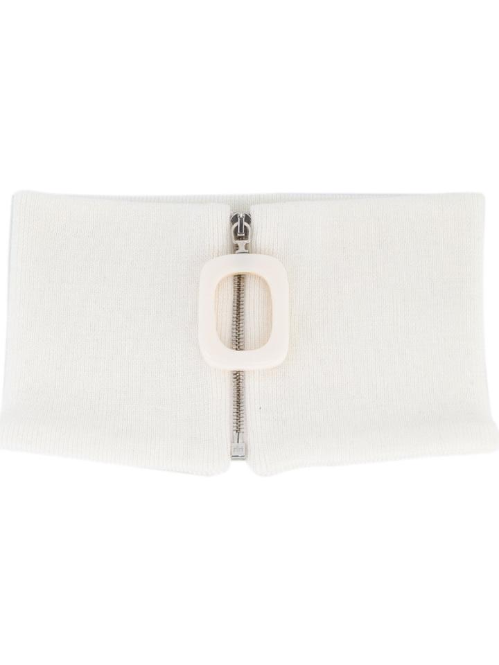 Jw Anderson Zip Up Neckband - White