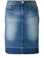 Michael Michael Kors Stonewashed Denim Skirt, Women's, Size: 2, Blue, Cotton/spandex/elastane