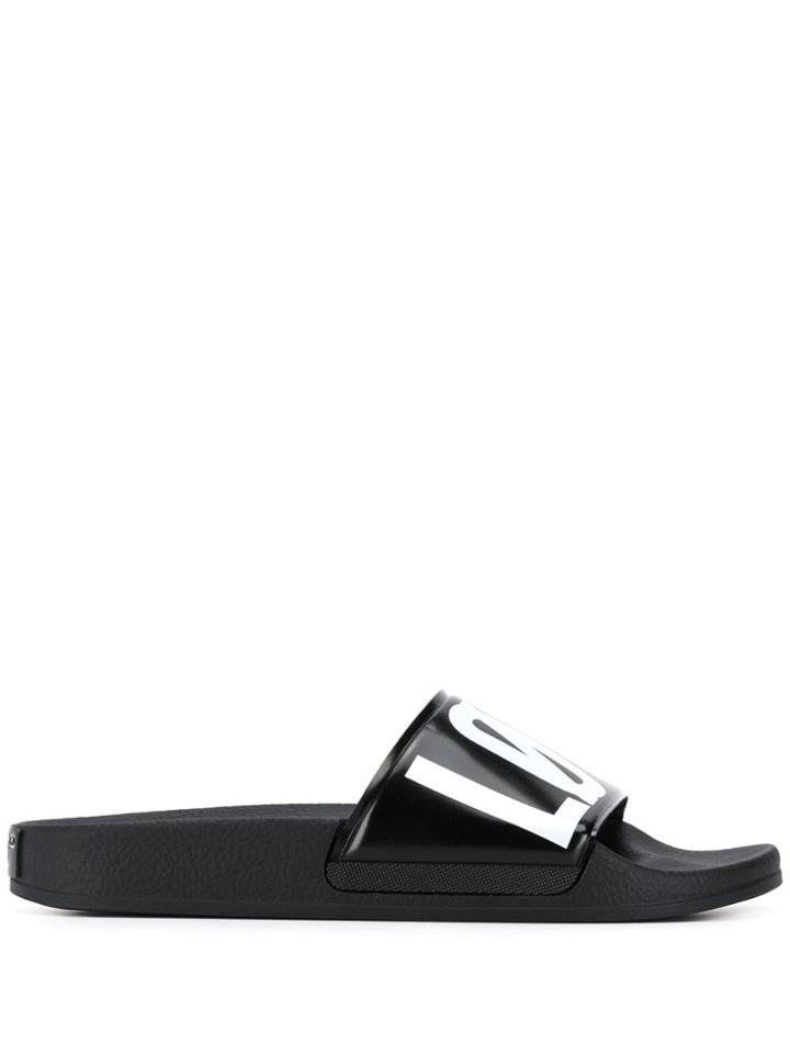 Red Valentino Red(v) Encrypted Love Notes Slides - Black