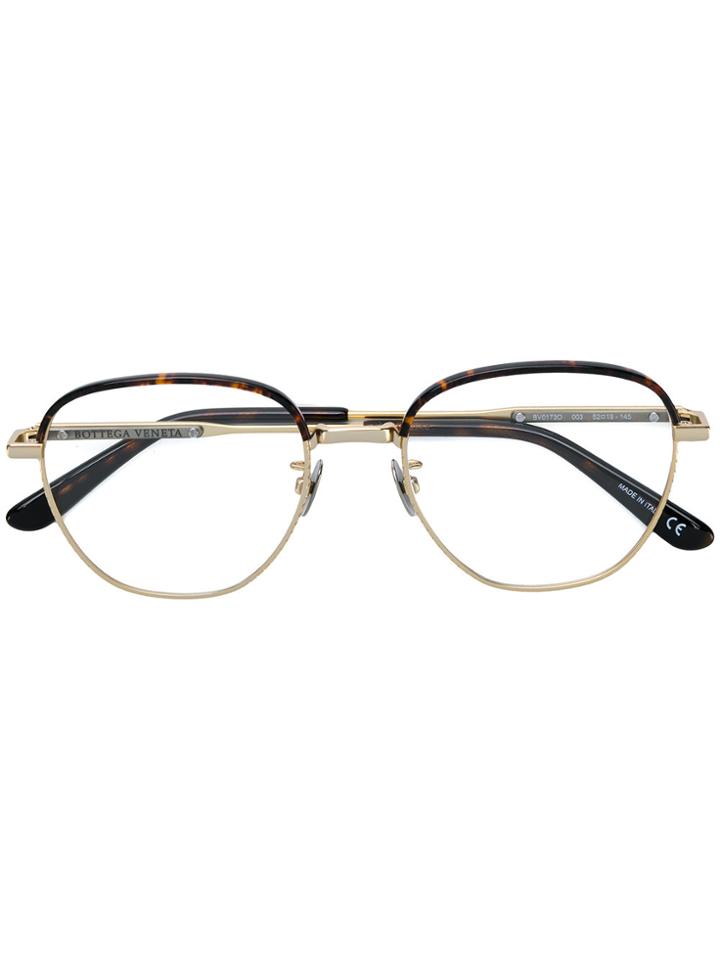 Bottega Veneta Eyewear Round Shaped Glasses - Metallic