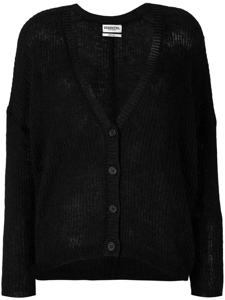 Essentiel Antwerp Obambi Ribbed Cardigan - Black