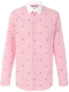 Gucci Bee Embroidered Striped Shirt