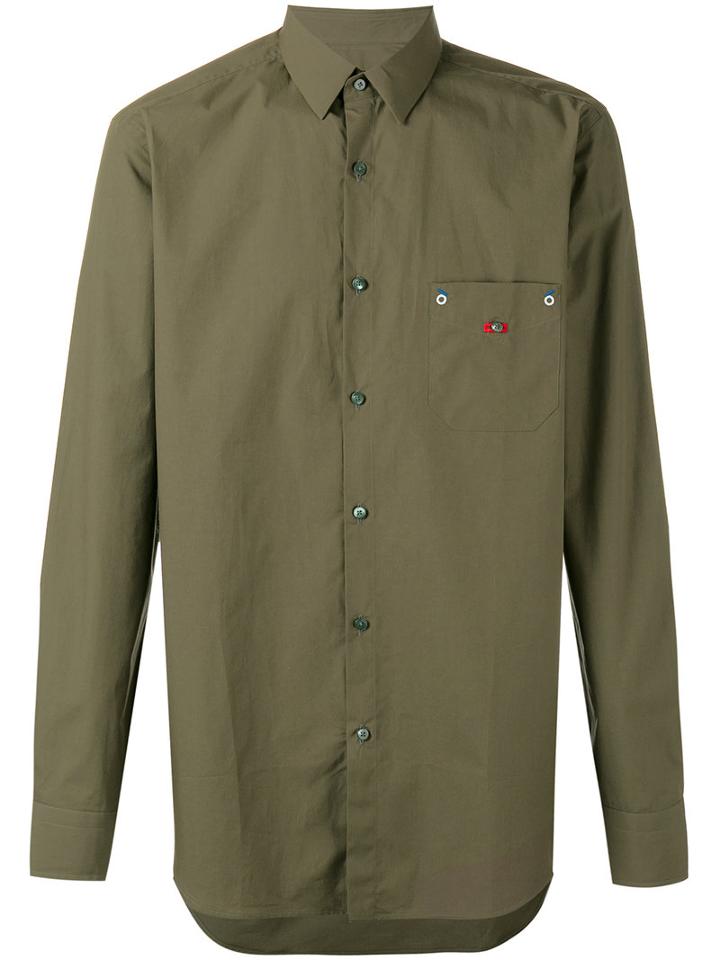 Fendi - Pocket Face Shirt - Men - Cotton - 43, Green, Cotton