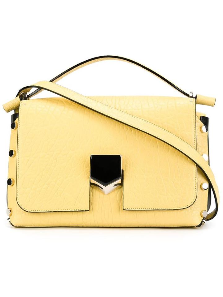 Jimmy Choo Lockett Shoulder Bag, Women's, Yellow/orange, Leather/suede/metal