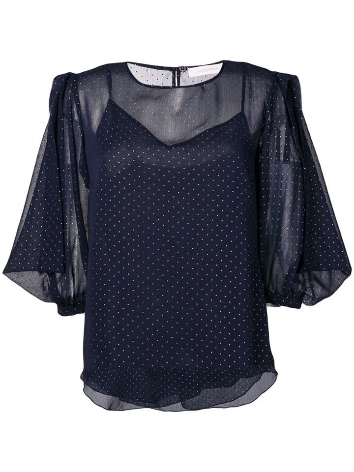 See By Chloé Polka Dot Layered Blouse - Blue