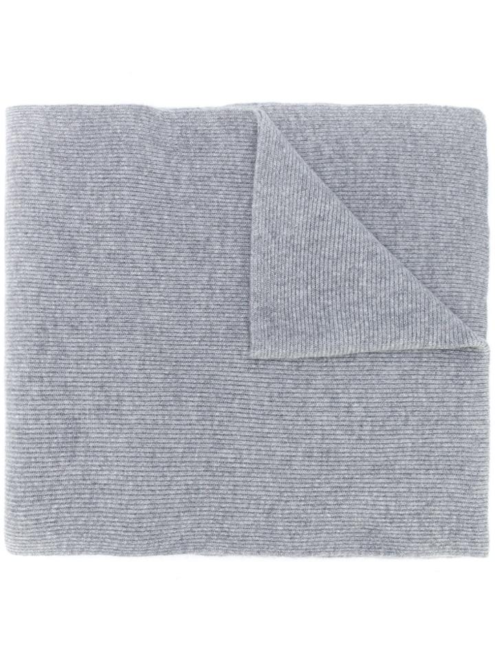 N.peal Wide Ribbed Scarf - Grey