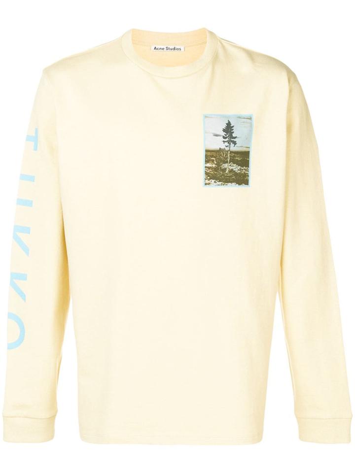 Acne Studios Printed Long Sleeve T-shirt - Yellow
