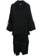 Sjyp Logo Cape Hoodie Dress - Black