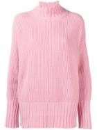 Msgm Distressed Oversized Sweater - Pink & Purple