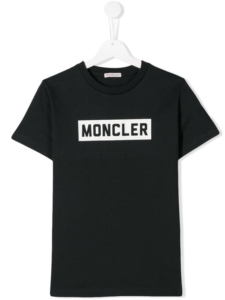 Moncler Kids Teen Logo Print T-shirt - Black