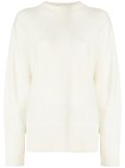 Hope Asymmetric Zip Knitted Jumper - White