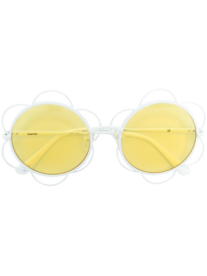 Linda Farrow Flower Frame Round Sunglasses - White