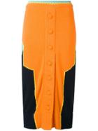 Maison Margiela - Colour Block Knitted Skirt - Women - Cotton/polyester - M, Yellow/orange, Cotton/polyester