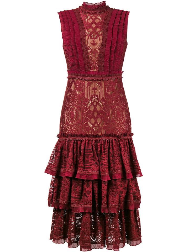 Jonathan Simkhai Ruffled Tiered Lace Dress