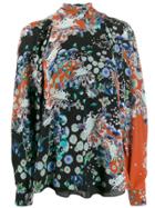 Givenchy Floral Turtle Neck Blouse - Red